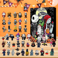 2024 Halloween Horror Figures Advent Calendar with 24Pcs Collectible Dolls Home Decor Children's Easter Countdown Calendar