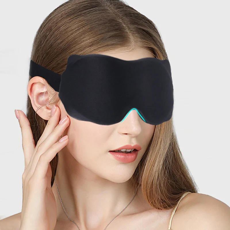 Description Picture 2 of item3D Sleeping Mask Block Out Light Sleep Mask For Eyes Soft Sleeping Aid Eye Mask for Travel Eyeshade Night Breathable Slaapmasker
