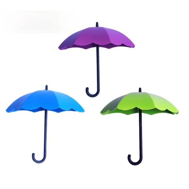 Description Picture 5 of item3pcs/lot Umbrella Shaped Creative Key Hanger Rack  Decorative Holder Wall Hook   Organizer Bathroom Accessories