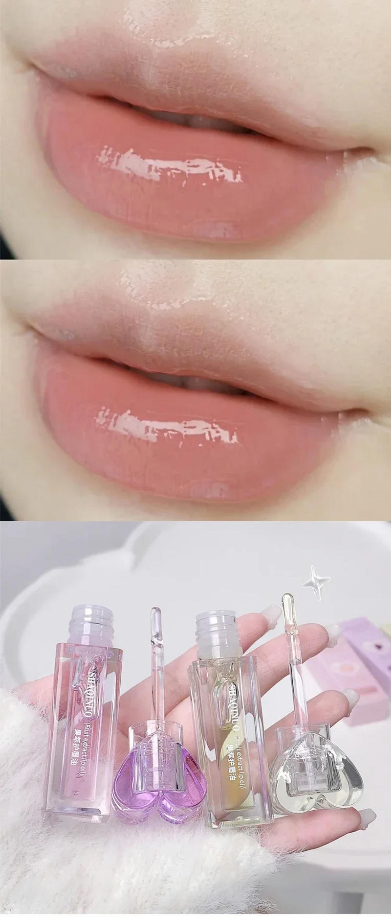 Description Picture 4 of itemPlumping Jelly Lip Gloss Lasting Moisturizing Transparent Lip Oil Water Light Mirror Peach Lipstick Women Lips Makeup Cosmetics