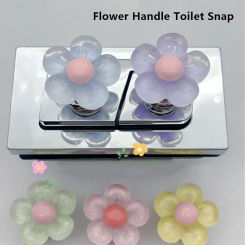 1pc Rose Handle Toilet Press Button Long Nail Protector Room Water Push Flush Press Button Switch Toilet Tank Press Bath