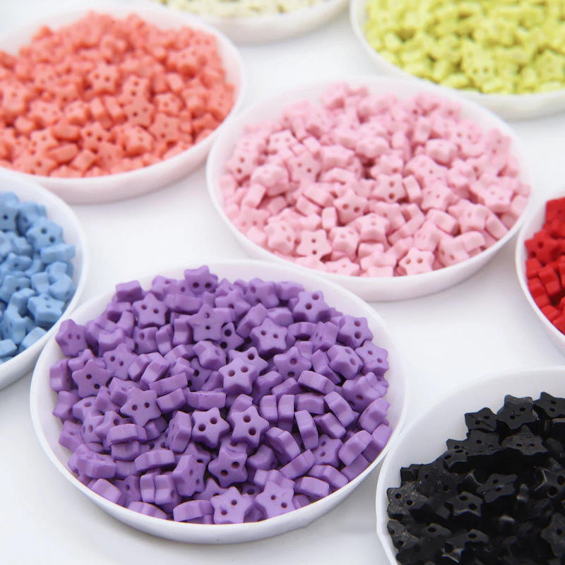 Description Picture 4 of item50-200pcs 2 Holes 6mm Cute Mini Buttons For DIY Doll Clothes Star Candy Color Card Making Scrapbooking Button Sewing Accessories