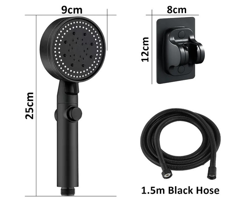 Description Picture 2 of itemHigh Pressure Shower Head 5 Modes Adjustable Showerheads with Hose Water Saving One-Key Stop Spray Nozzle Bathroom Accessories