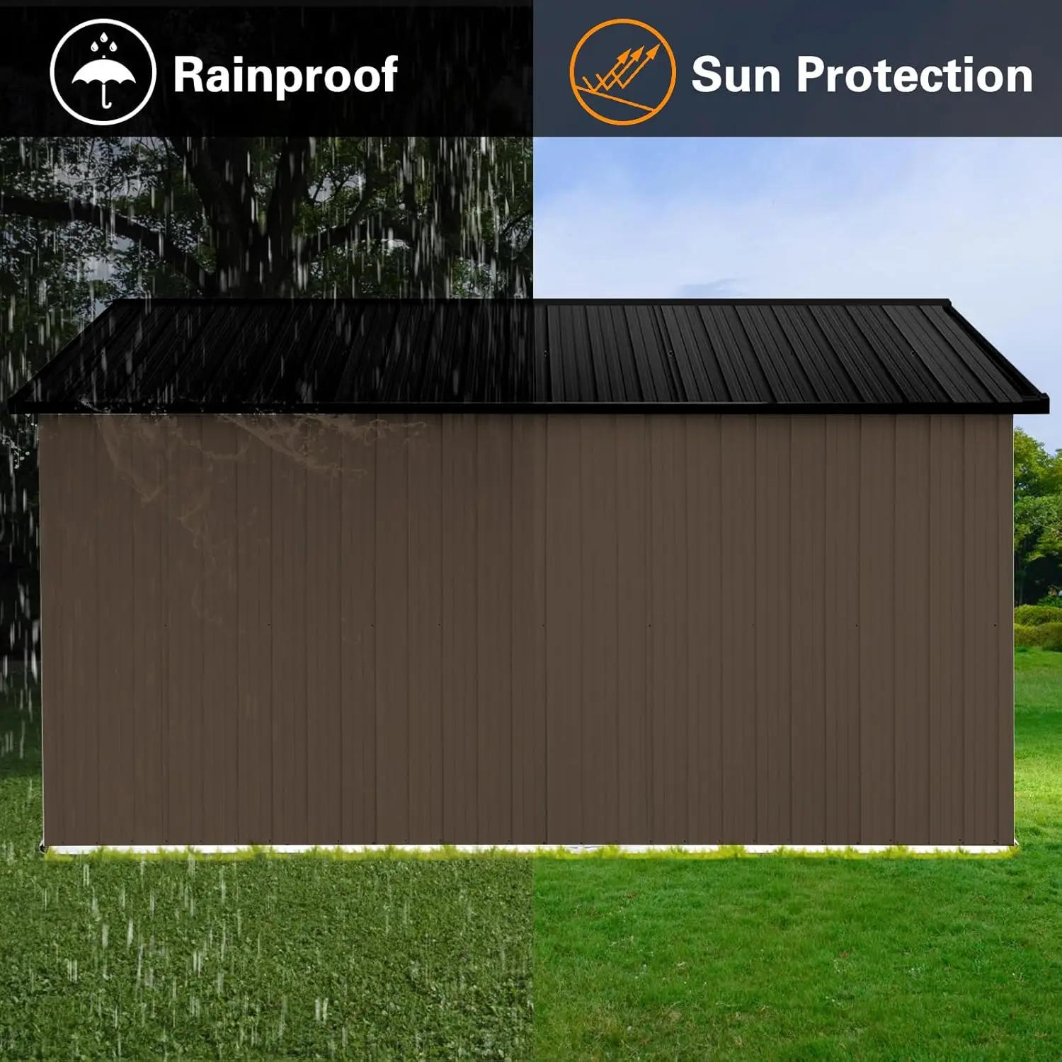 Description Picture 6 of itemStorage Shed, 10'x8' Metal Outdoor Storage Sheds & Outdoor Storage Clearance 8x10 for Backyard and Patio, Metal Shed for Tool