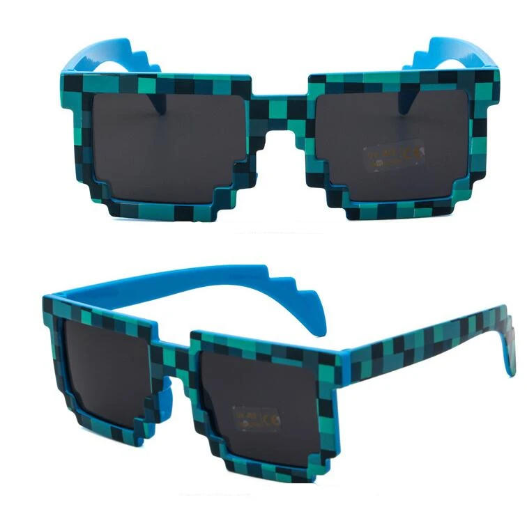 Description Picture 6 of item9 colors Fashion Sunglasses Kids cos play action Game Toy Minecrafter Square Glasses with EVA case   gift  beach toys vacation