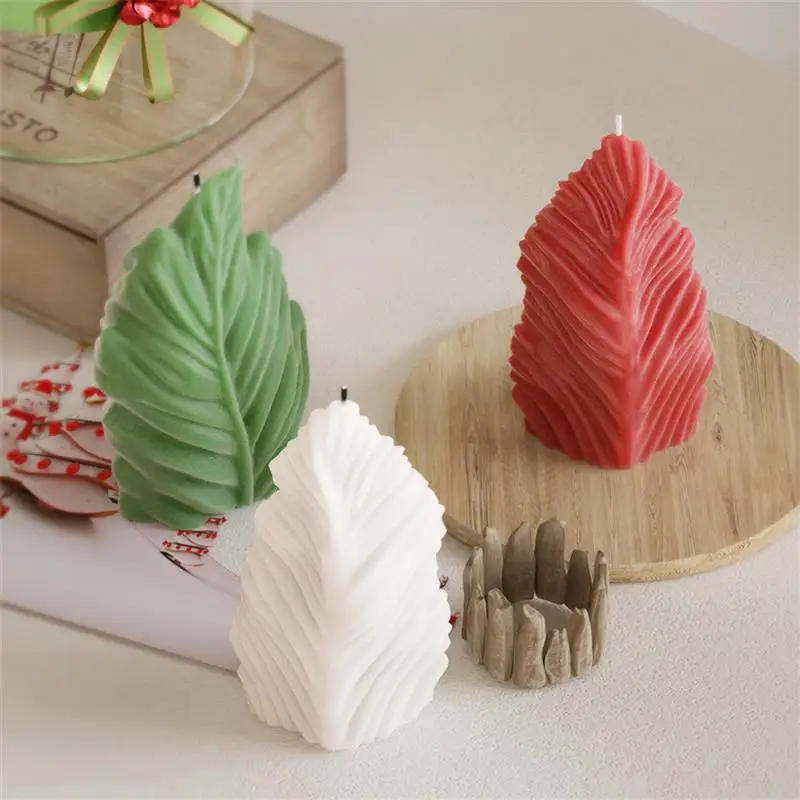 Description Picture 6 of itemDIY Silicone Candle Mold Leaf Scented Candle Making Resin Molds Geometric Large Leaf Candle Soap Plaster Wax Mold Home Decor
