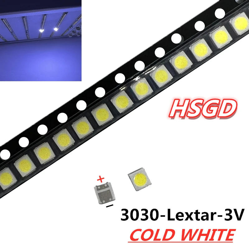 Description Picture 2 of item200pcs Original FOR LEXTAR LED 3030 2W 3V lamp beads 2-Chip LCD TV Backlight Lamp beads 3V cool white With Zener Pressure 3030