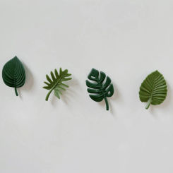 4PCS Leaves Fridge Magnets ABS Mini Refrigerator Stickers Waterproof Tropical Plant Home Decoration Kitchen supplies