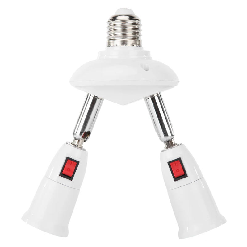 Description Picture 6 of item2/5-heads PC Rotatable E27 Lamp White Holder Adjustable Practical Adapter Converter LED Light Bulb Lights Socket Bases
