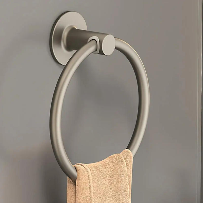 Description Picture 3 of itemBathroom Towel Holder Space Aluminum Wall Mount No Punching Easy Installation Round Towel Ring For Bathroom Kitchen