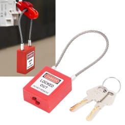 Lockout Tagout Lock Stainless Steel Cable Lock Safety Lockout Padlock with 2 Keys