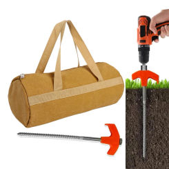 4/8Pcs Screw in Tent Stakes Tent Pegs Heavy Duty 20/25cm Ground Anchors with Storage Bag Glow in The Dark for Outdoor Lawn Patio