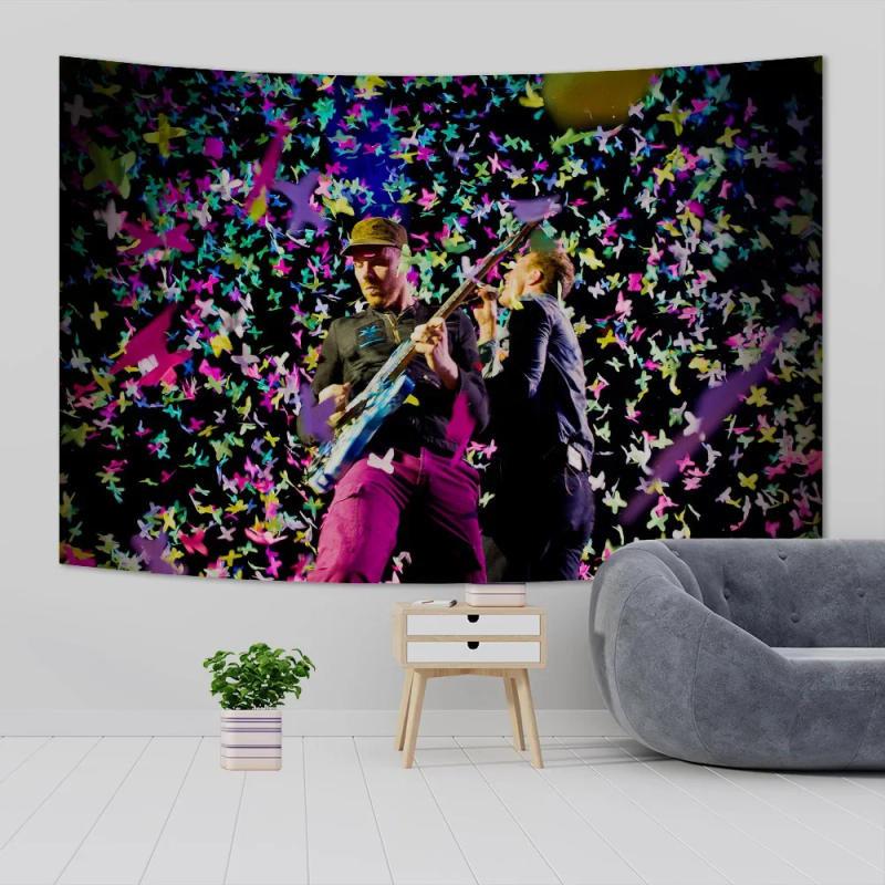 Description Picture 2 of itemRock Coldplay Band Album Hippie Wall Hanging Tapestries Bohemian Wall Tapestries Mandala INS Home Decor tapestry wall hanging