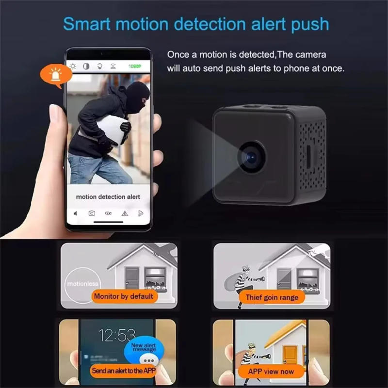 Description Picture 6 of itemX6 Mini IP Camera WiFi Sports Camera HD 1080P Wireless Security Surveillance Built-in Battery Night Vision Smart Home Micro Cam