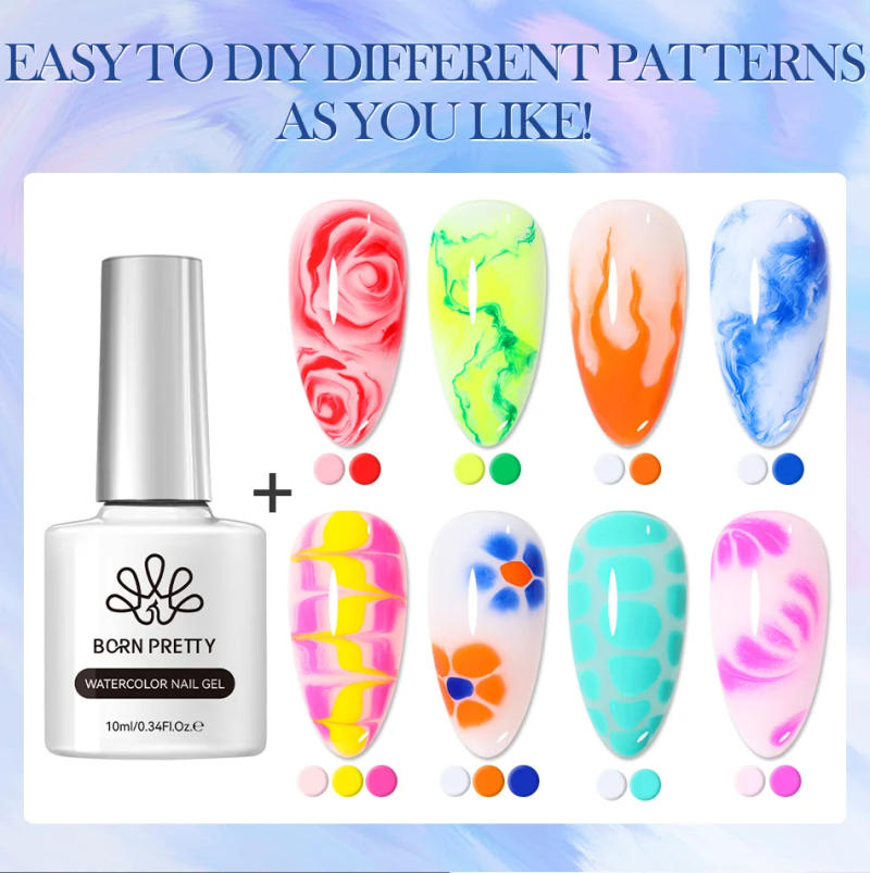 Description Picture 4 of itemBORN PRETTY Blossoming Gel Polish Nail Art Transparent Nail Polish Watercolor Smook Effect Soak Off UV Nail Art Paint Manicure