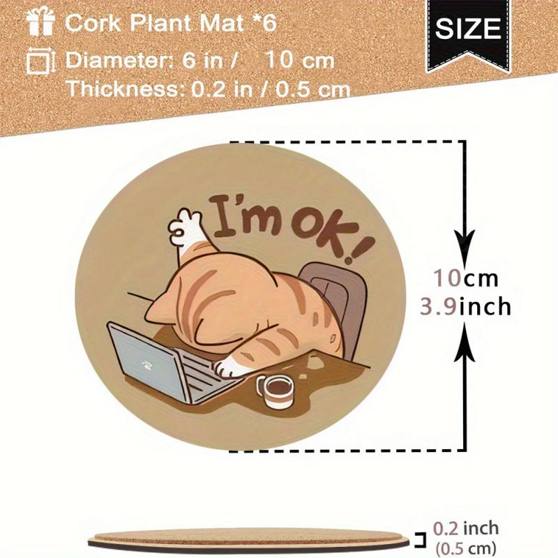 Description Picture 6 of item6-piece Set of New Wooden Coasters and Decorative Coasters, Perfect for Home, Kitchen, and Bar Use, Ideal for Dining Occasions