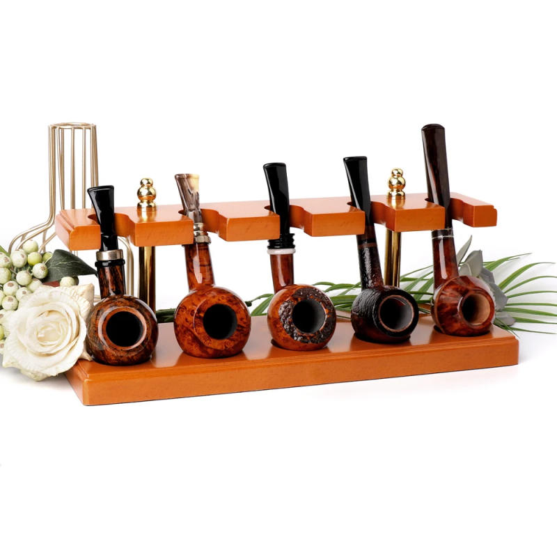 Description Picture 4 of itemTobacco pipe holder, 5 pcs tobacco pipe holder, smoking pipe holder, tea seat decoration, wooden pipe holder, can place cigars