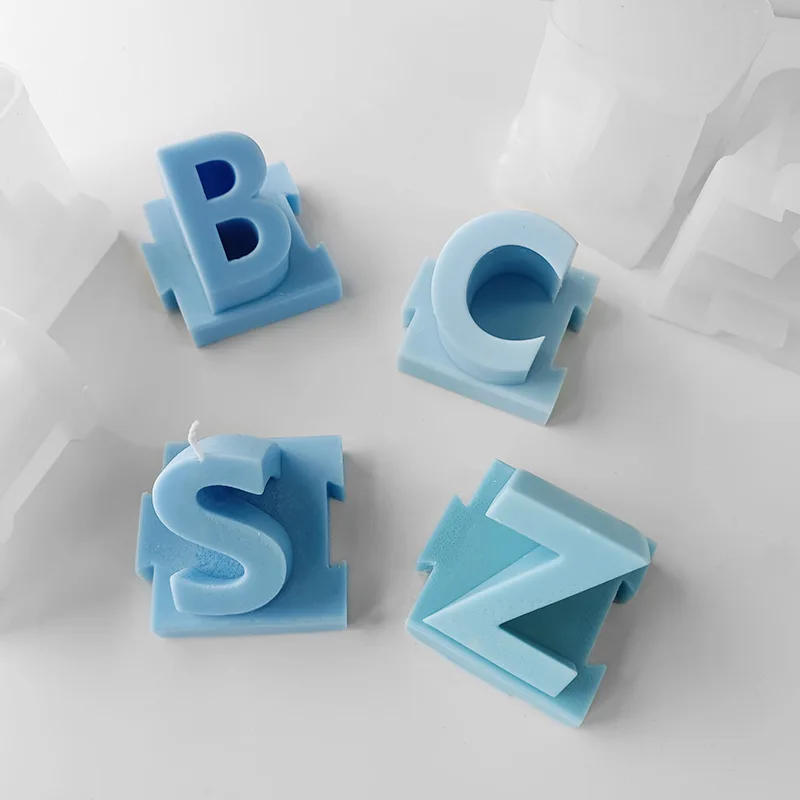 Description Picture 5 of item26 Letters Scented Candles Silicone Molds DIY Alphabet Diffuser Plaster Soap Mould A-Z Capital English Letter Candle Making Mold
