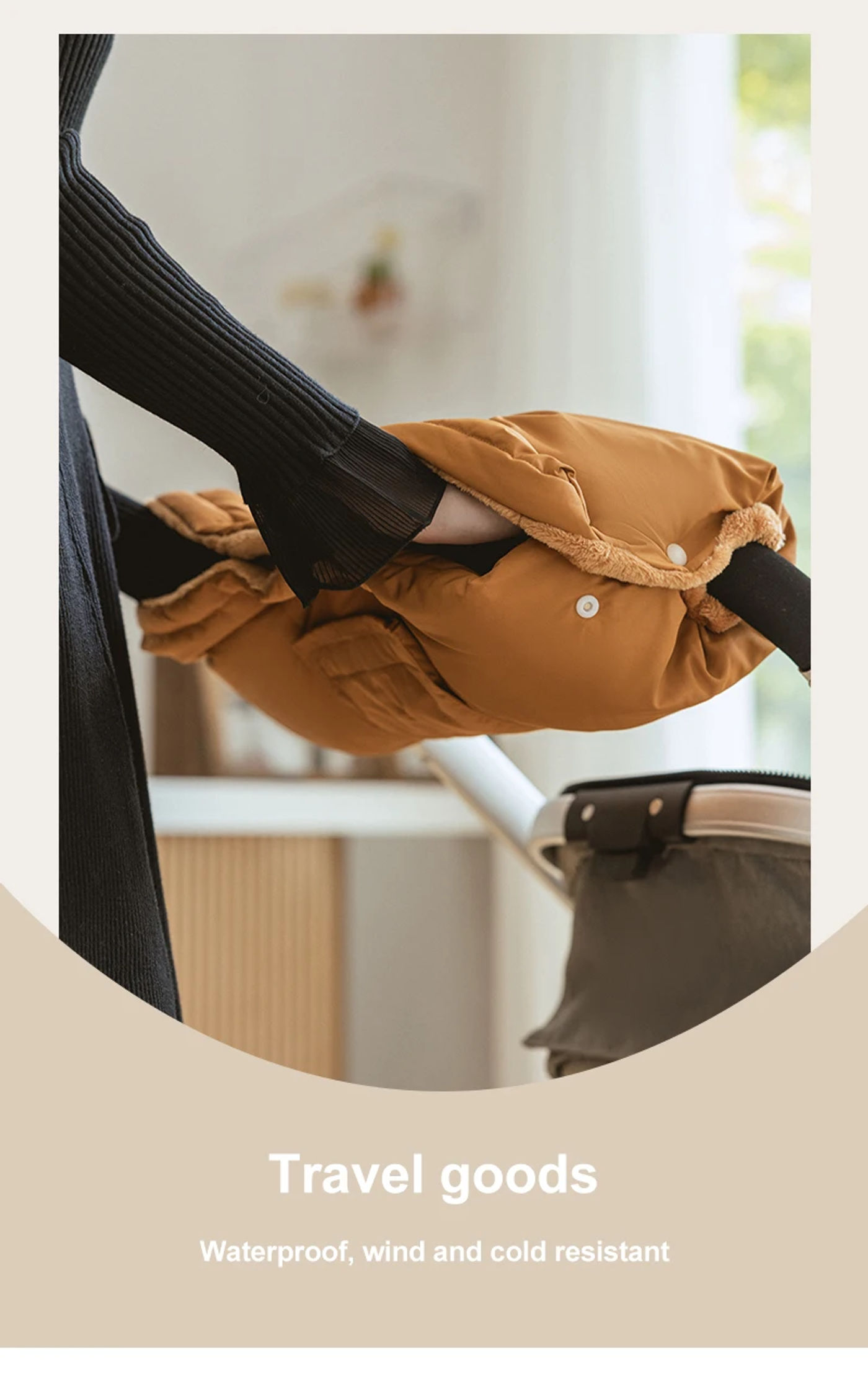 Description Picture 5 of itemBaby Stroller Gloves Waterproof Warm Winter Antifreeze Mittens With Tissue Phone Bag Transparent Can Be Touch Screen