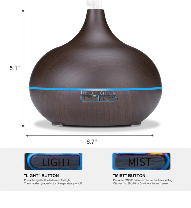 Description Picture 2 of itemUltrasonic Cool Mist Onion Humidifier Remote Control Oil Diffuser Colorful LED Air Humidifier for Household