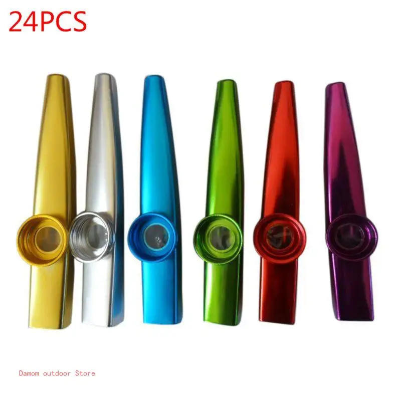 Description Picture 2 of item24 Pcieces Metal Kazoos Aluminum Alloy Small Musical Instruments Easy to Carry