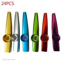 24 Pcieces Metal Kazoos Aluminum Alloy Small Musical Instruments Easy to Carry