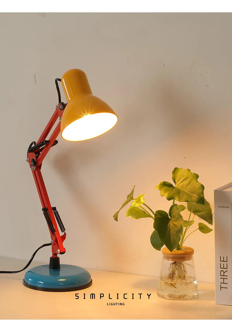 Description Picture 5 of itemMechanical Arm Decorative Art Floor Lamp Color Long Arm Telescopic Station Lamp Living Room Bedroom E27 Rotatable Lamp