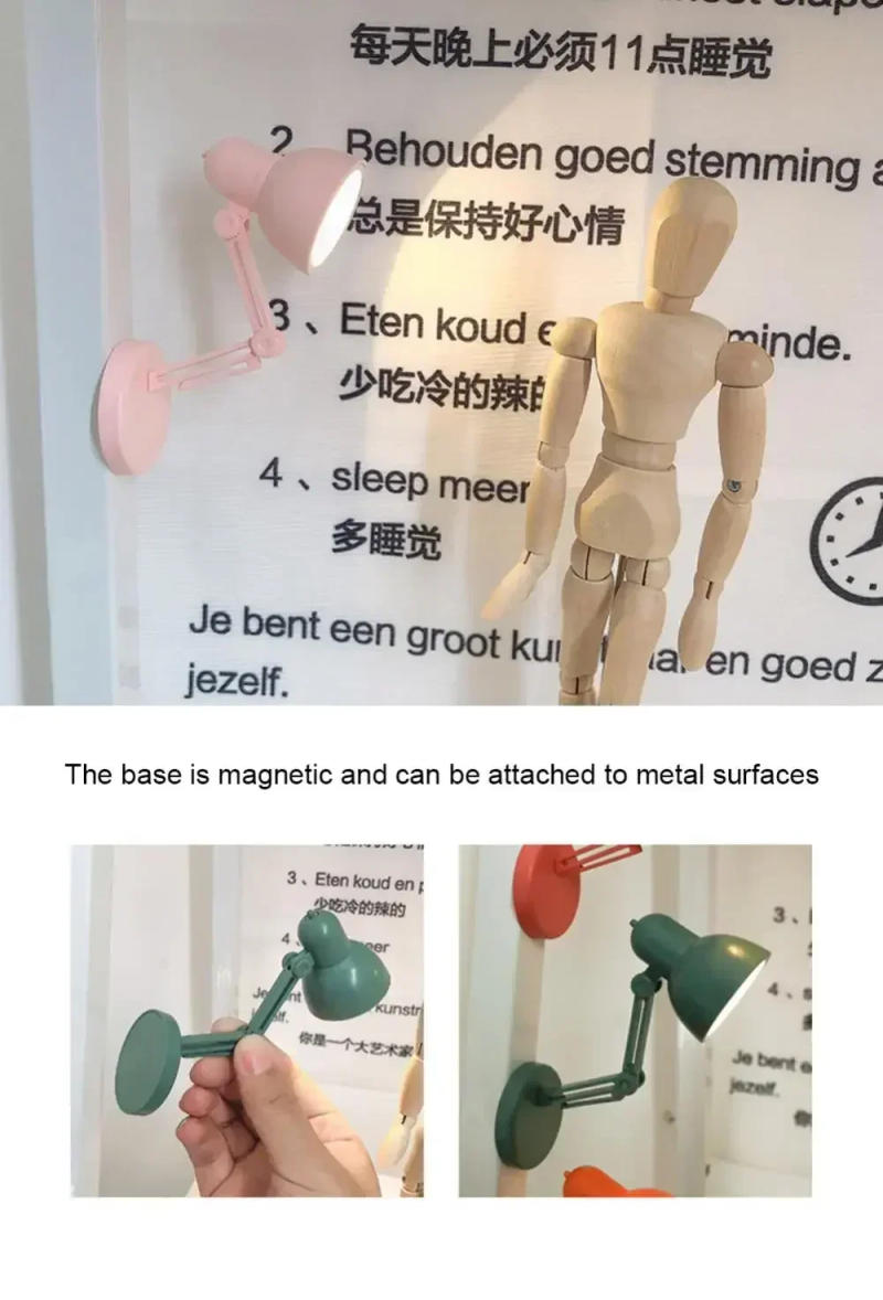 Description Picture 6 of itemLD02 Mini Table Lamp Foldable Night Book Lamps Computer Eye Protections For Night Study Travel Portable Magnetic 2W Table Lamp