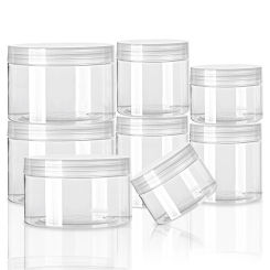 30-150ml Storage Jars Empty With Cosmetic Jars Makeup Clear lid Plastic Screw-on Refillable Makeup Balm Container Travel Bottle