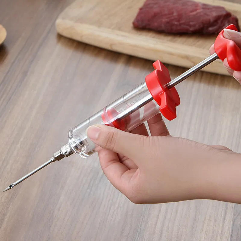 Description Picture 4 of itemKitchen Meat Marinade Injector Stainless Steel Flavor Needle Barbecue Turkey Seasoning Sauce Syringe Cooking Accessories