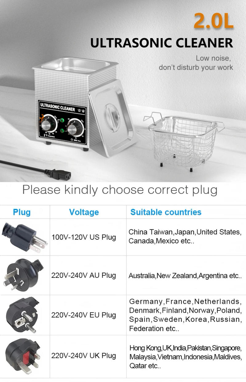 Description Picture 2 of itemLEADSONIC Ultrasonic Cleaner Bath 2L Plus 120W 150*135*100mm Washing Machine Ultrasound Home Appliance Mechanical Knob Style