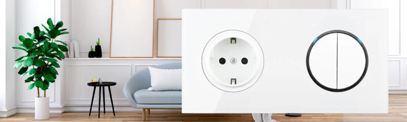 Description Picture 2 of itemEU France Power Socket White Glass Panel Light Switch With LED Indicator Wall Plug Lamp Light Switches TV RJ45 Electrical Outlet