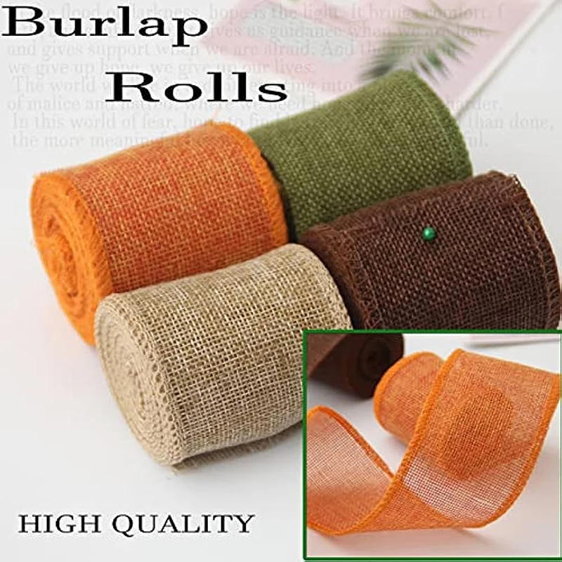 Description Picture 6 of item2M/Roll 60mm Width Colorful Natural Jute Burlap Multi-Purpose Craft  Ribbon DIY Christmas Decoration Gardening Wrapping Package