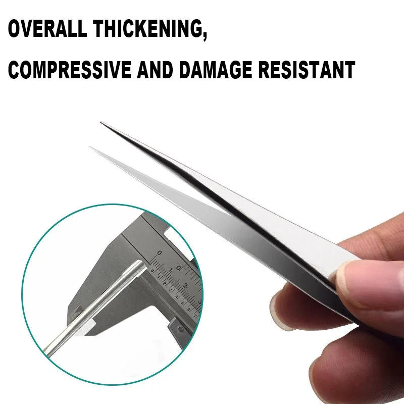 Description Picture 3 of itemStainless Steel Anti-static ESD Stainless Steel Tweezers Maintenance Industrial Precision Curved Straight Tweezers Repair Tool