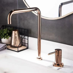 Rose Gold Basin faucet Bathroom two holes Widespread bathroom sink tap 360 rotating widespread Black basin Tap