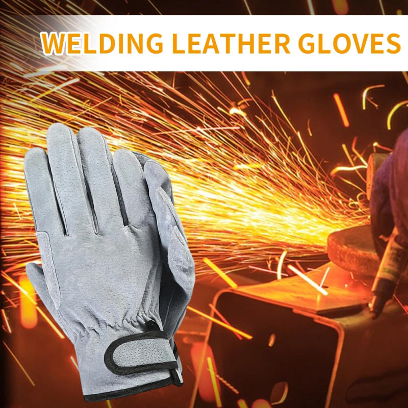 Description Picture 4 of itemWork Gloves Leather Workers Work Welding Safety Protection Garden Sports Motorcycle Driver Wear-resistant Wood Cutting