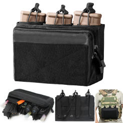 Triple Mag Pouches .223/5.56mm Rifle Cartridges Holder Molle Admin Pouch Magazine Holder EDC Organizer Case for Outdoor Hunting