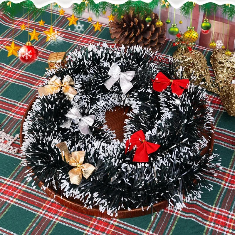 Description Picture 6 of itemChristmas Bow Tinsel Ribbons Green Cane Ribbon Garland for Xmas Tree Hanging Pendent Ribbon Wreath Ornament Wedding Party Decor