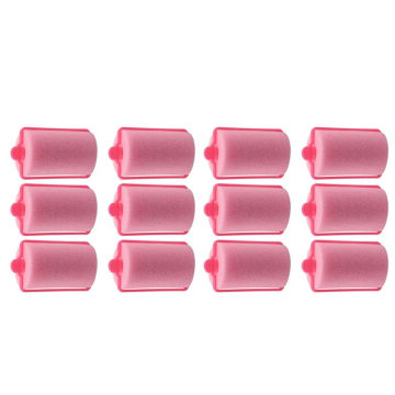 24Pcs Dark Pink Hair Styling Soft Foam Sponge Rollers Curlers Hairdressing Tool