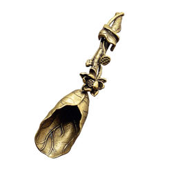 Beautiful Lotus Shape Teaspoon Handmade Delicate Brass Copper Coffee Spoon Dessert Tea Scoops Teaware