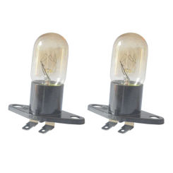 2 Pack Microwave Light Bulb 2A 250V 20W 2Pin Light Bulb Replacement for Oven