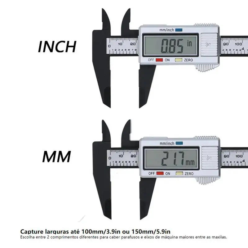 Description Picture 3 of itemAIRAJ Vernier Caliper Plastic Digital Caliper, Inch Metric Fraction Conversion, Large LCD Display Measurement Tool