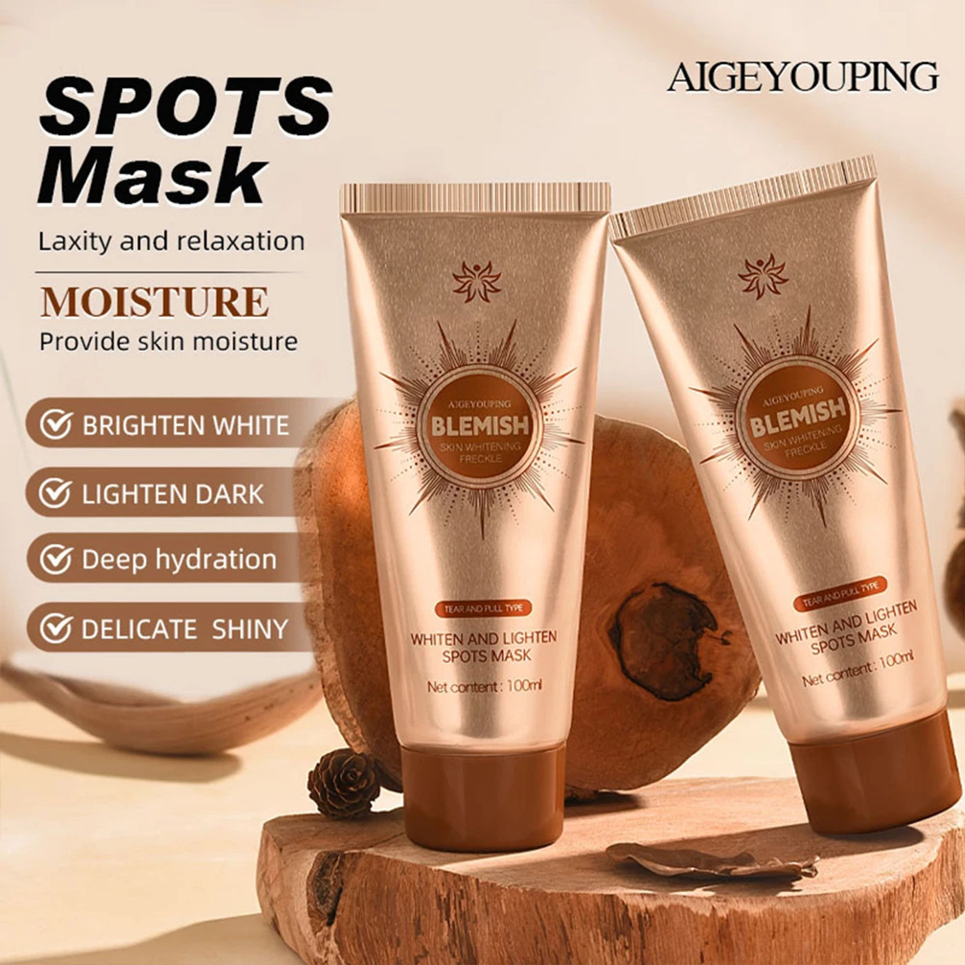 Description Picture 5 of itemWhiten and Lighten Spots Mask Spots Peel-Off Facial Mask Anti-Blemish Freckle Brightening Mask Deeply Clean Pore Tightening Mois