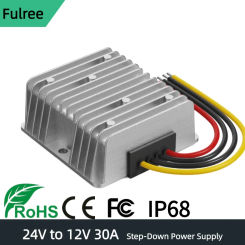 DC 24v to 12v Converter 30A 360W StepDown Converter Voltage Reducer IP68 Waterproof Transformer for Golf Cart Truck Boat Vehicle
