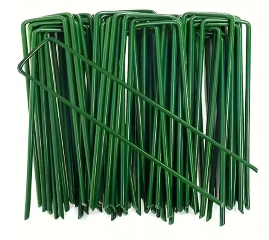 Description Picture 2 of item10/50pcs Landscape Staples U-Shaped Turf Pins Garden Stakes Heavy Duty Yard Lawn Tent Stakes Ground Nail Tent Securing Pegs