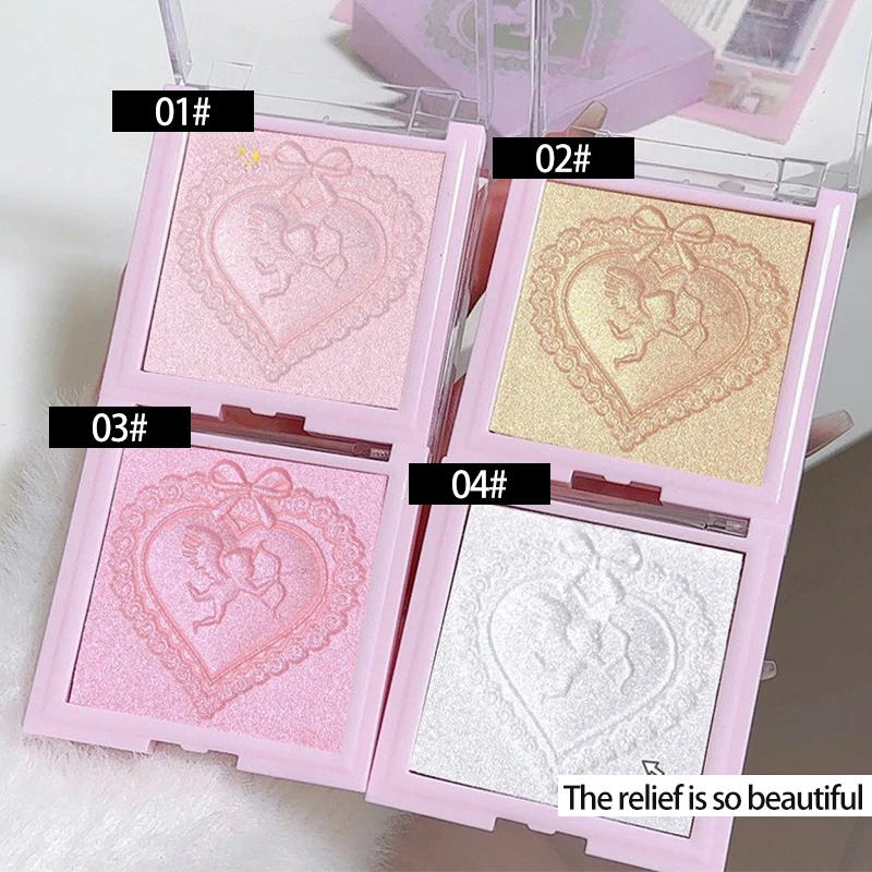 Description Picture 3 of itemLove Angel High Gloss Powder Highlighter Makeup Palette Peach Fairy Glitter Body Bronzer Highlight Contour Illuminator Makeup