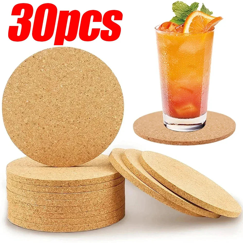 Description Picture 3 of item30/1PCS Non-Slip Cork Coaster Natural Round Wooden Cup Mat Heat Insulation Pads Tea Coffee Mug Drinks Holder Table Decoration