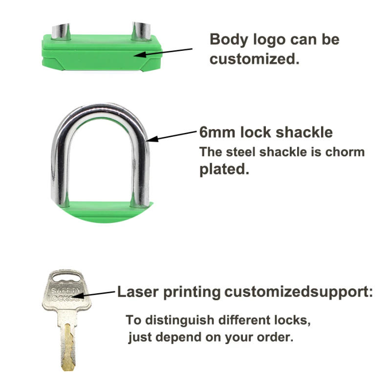 Description Picture 3 of itemIndustrial security Padlock Steel shackle 10 Piece  25mm  Industrial security Padlock Steel shackle Multiple colors