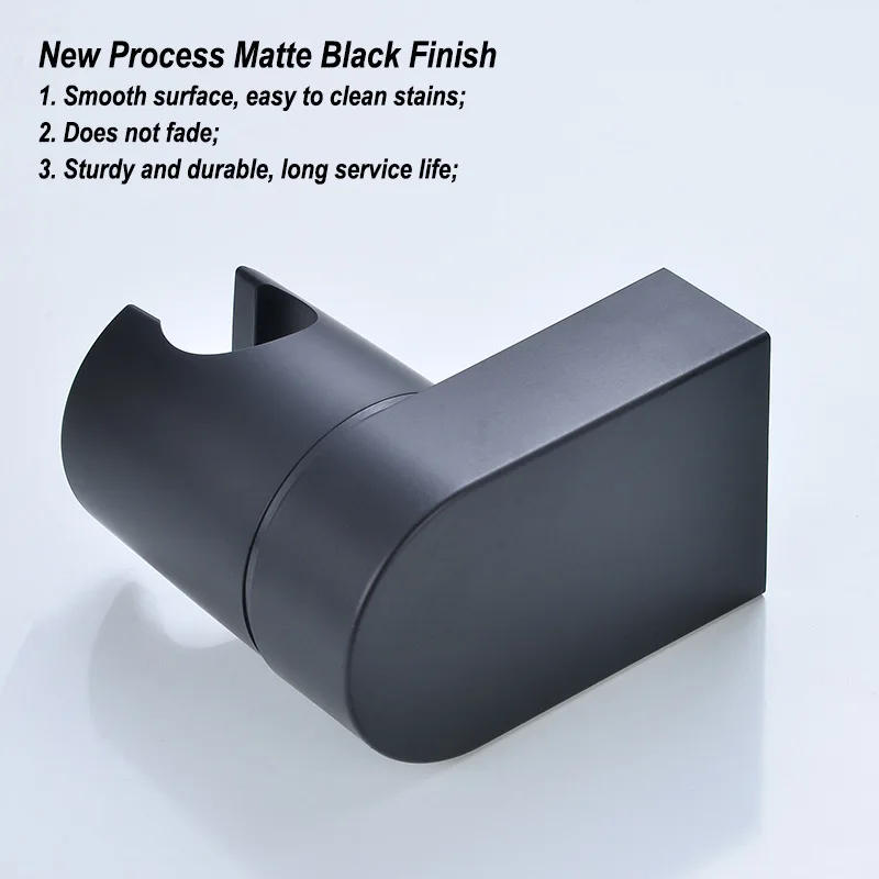 Description Picture 4 of item1PC Shower Bracket ABS Matt Black Shower Fixed Seat Nozzle Seat Hand Spray Adjustable Movable Support Wall Mount