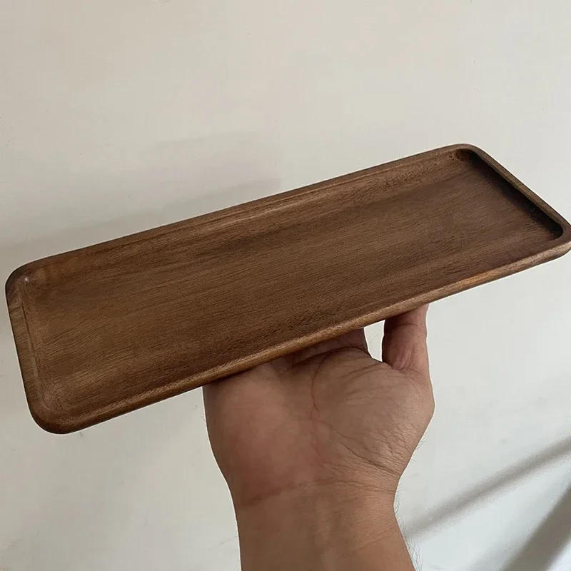 Description Picture 6 of item2 Size Rectangular Wooden Tray Coffee Food Cup s for Decoration Wood Plate Dishes Dessert Candy Bamboo Tea  Gongfu
